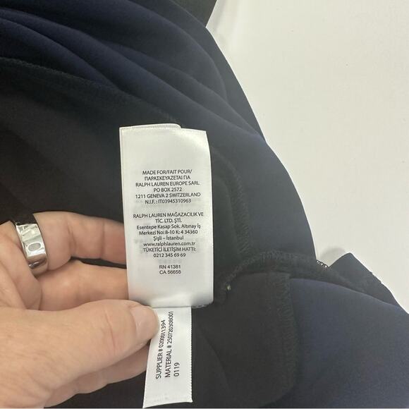 Lauren by Ralph Lauren Asymmetrical Color Block Dress Size 10 - Picture 7 of 11